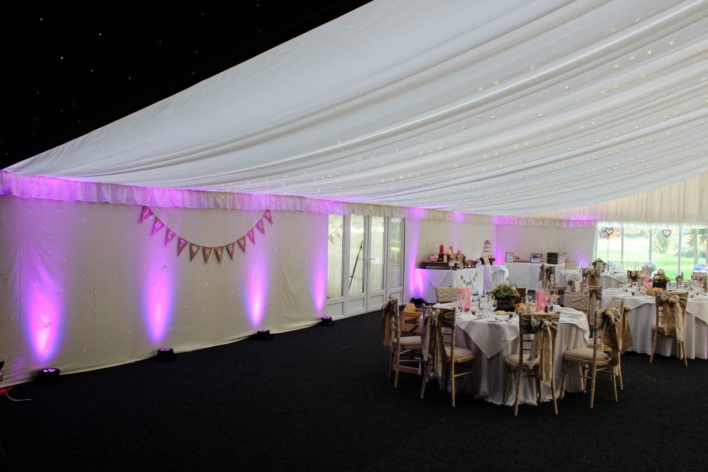 Uplighting in a Marquee